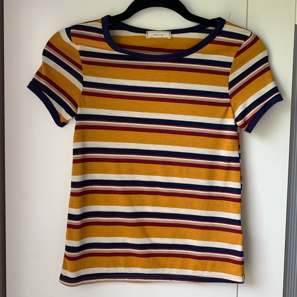 Mustard striped t shirt